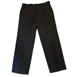 Haggar Black Pleated Polyester Blend Mens Dress Pants 38x32